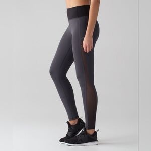 Lululemon Smooth Stride Tight Blue Tied / Black SZ 8